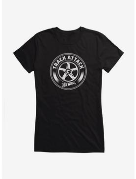 Hot Wheels Track Attack Tire Icon Girls T-Shirt, BLACK, hi-res