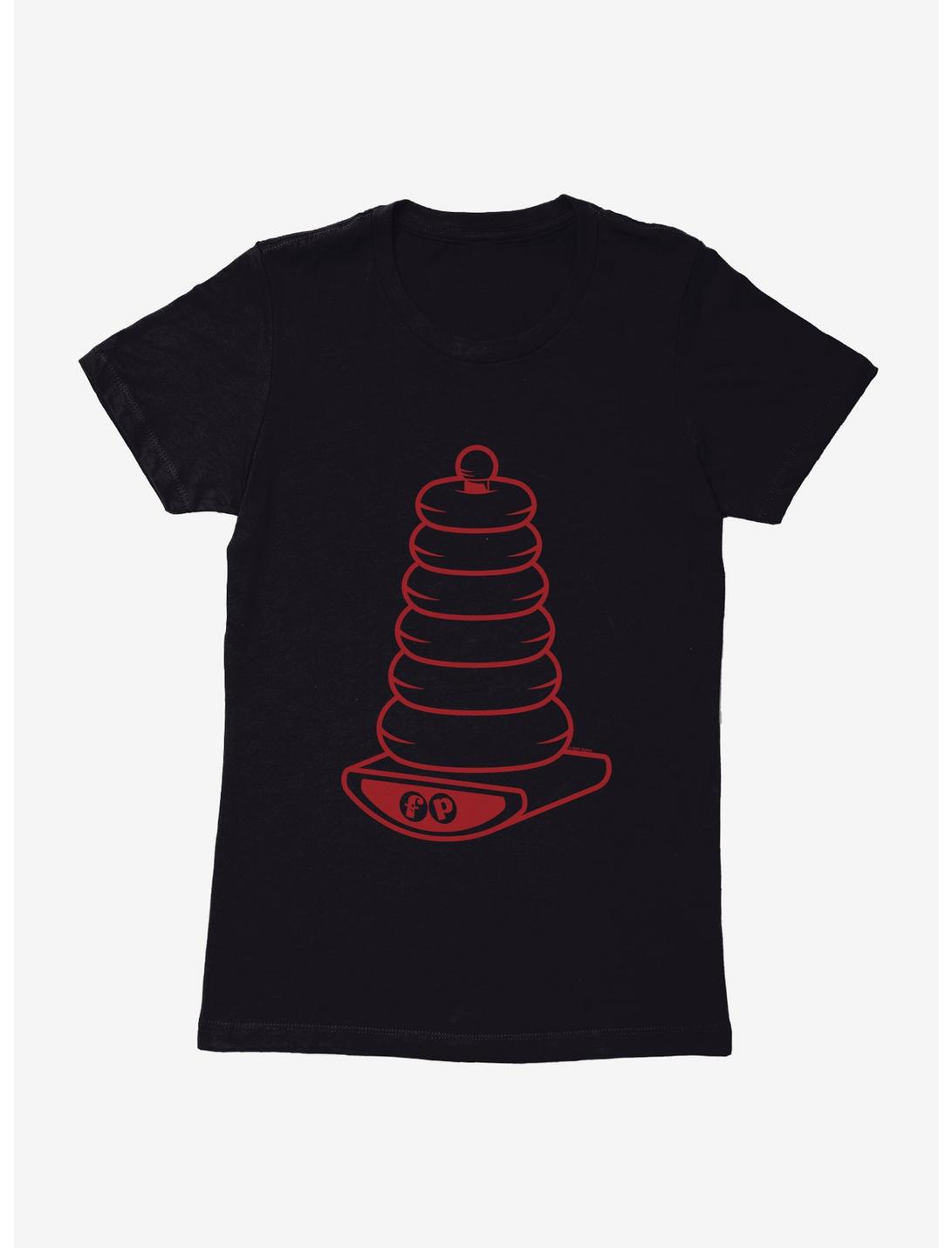 Fisher Price Rock-A-Stack Outline Womens T-Shirt, BLACK, hi-res