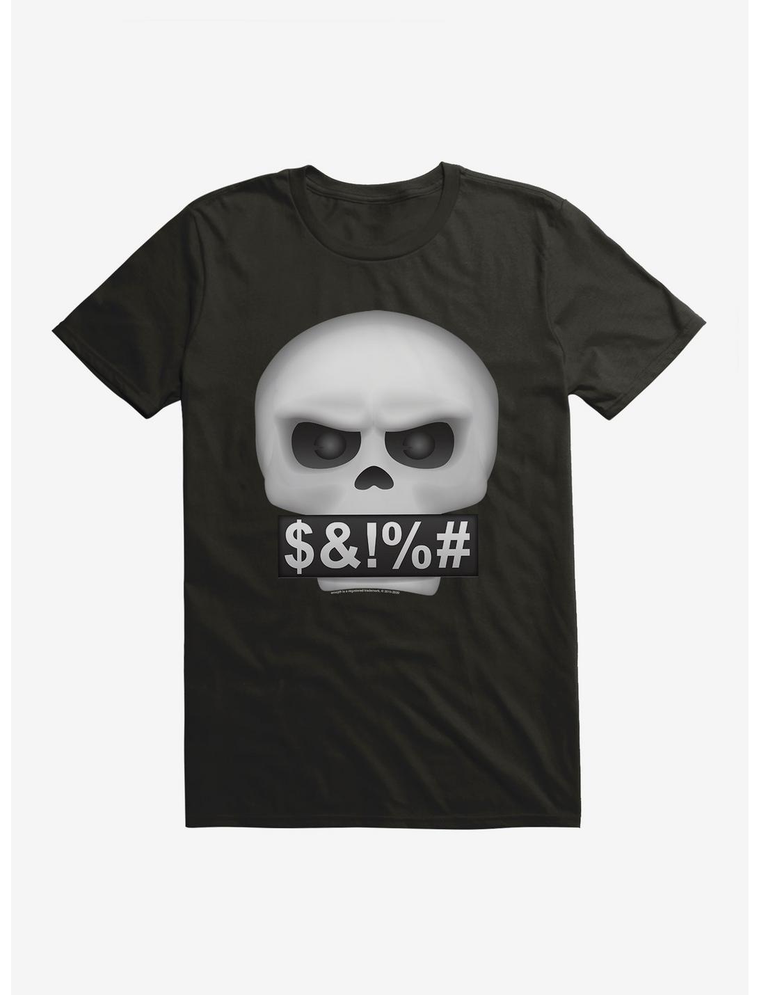 Emoji Skull Expression Curse T-Shirt, BLACK, hi-res