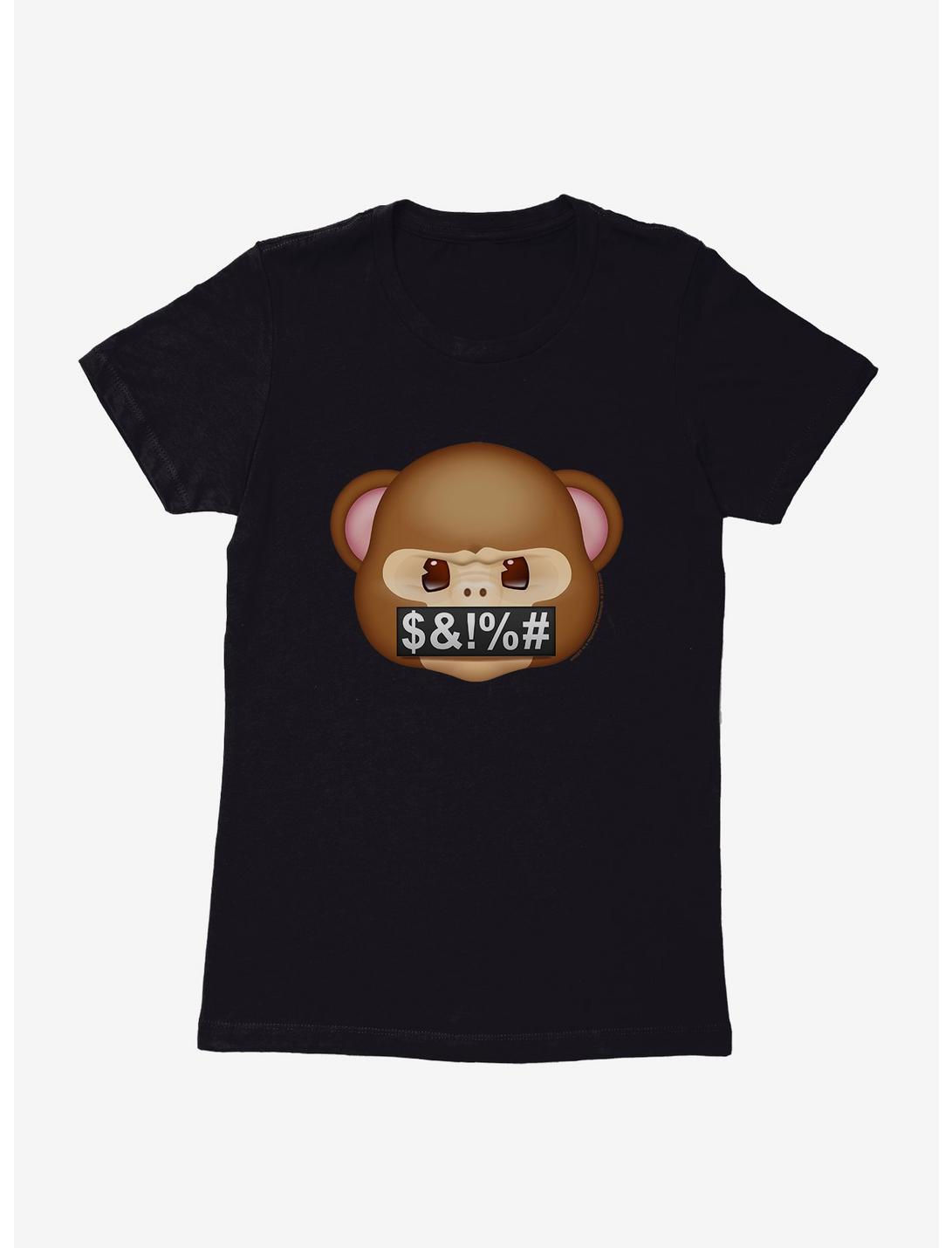 Emoji Monkey Expression Curse Womens T-Shirt, BLACK, hi-res