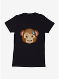Emoji Monkey Expression Embarrassed Womens T-Shirt, BLACK, hi-res