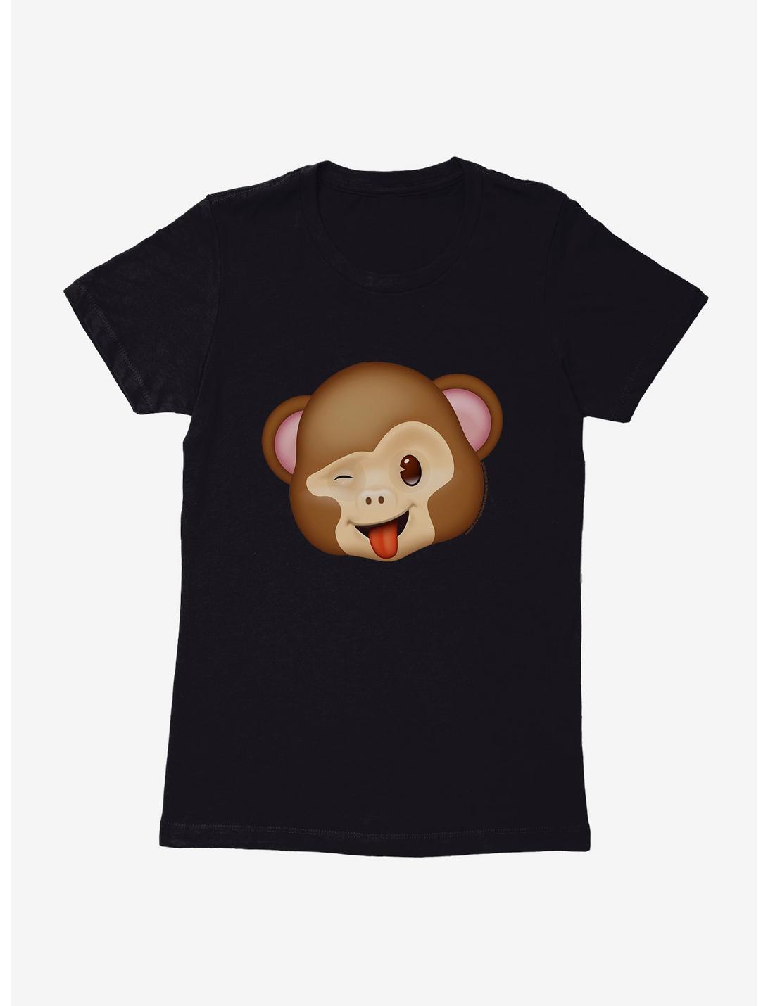 Emoji Monkey Expression Funny Womens T-Shirt, BLACK, hi-res