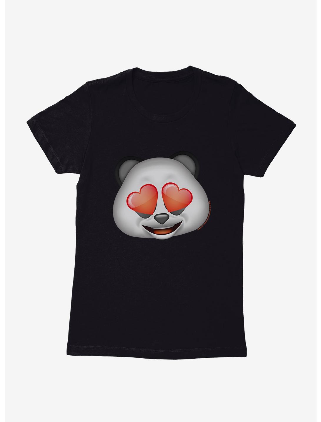 Emoji Panda Expression Love Womens T-Shirt, BLACK, hi-res