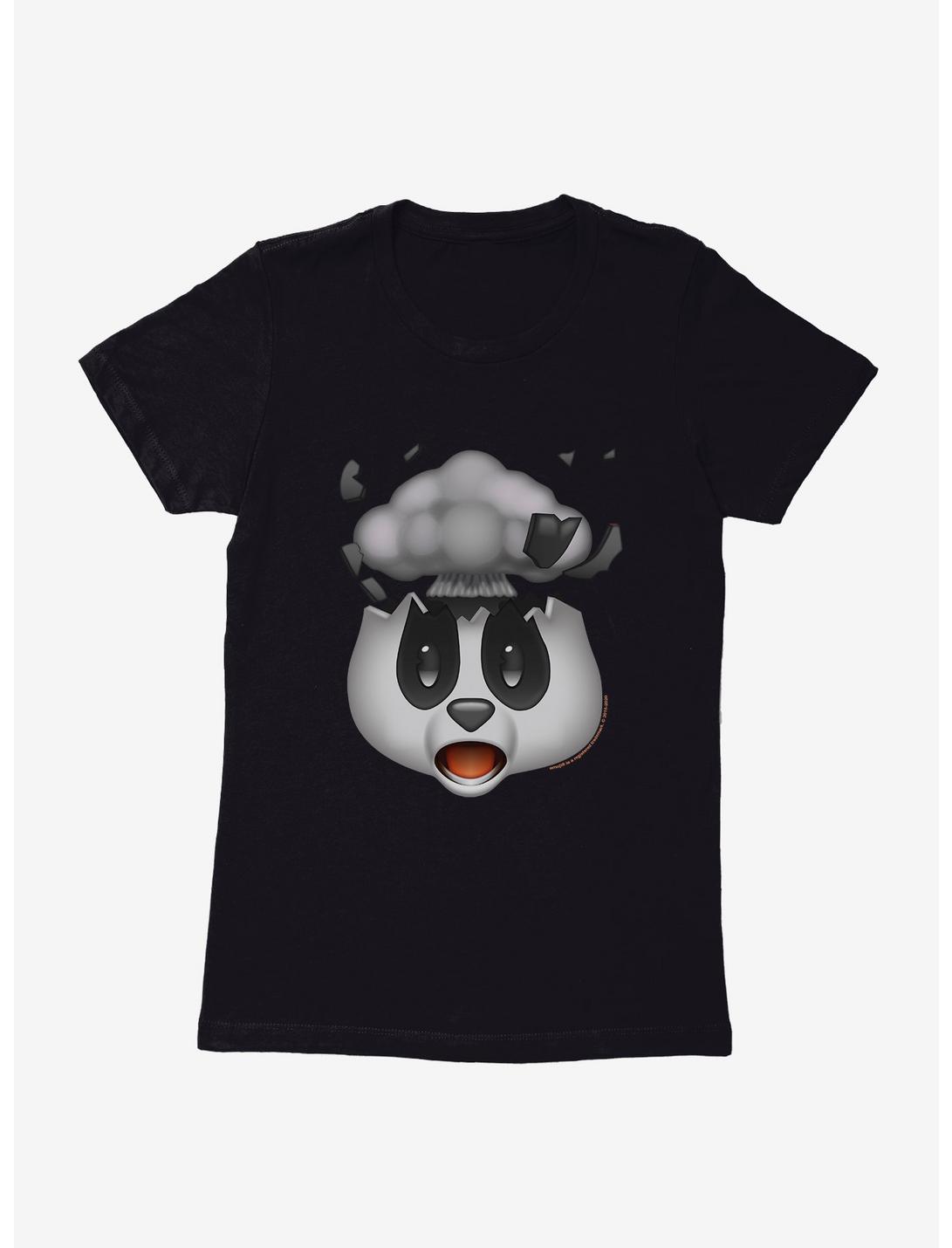 Emoji Panda Expression Mind Blown Womens T-Shirt, BLACK, hi-res