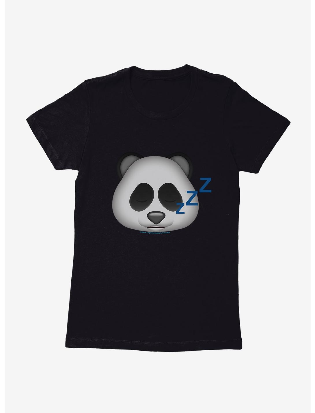 Emoji Panda Expression Sleepy Womens T-Shirt, BLACK, hi-res