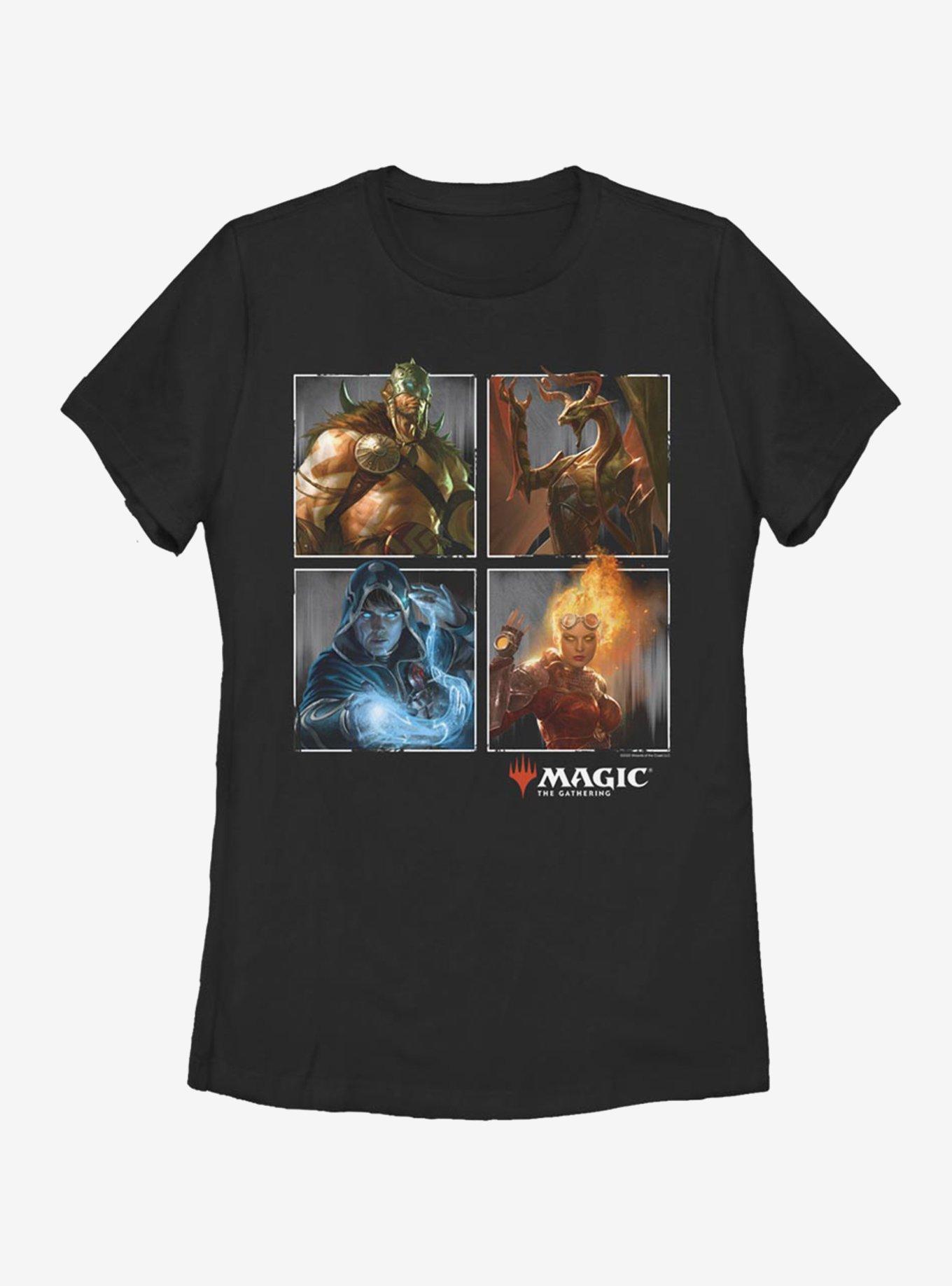 Magic: The Gathering Character Four Up Womens T-Shirt, BLACK, hi-res view 1