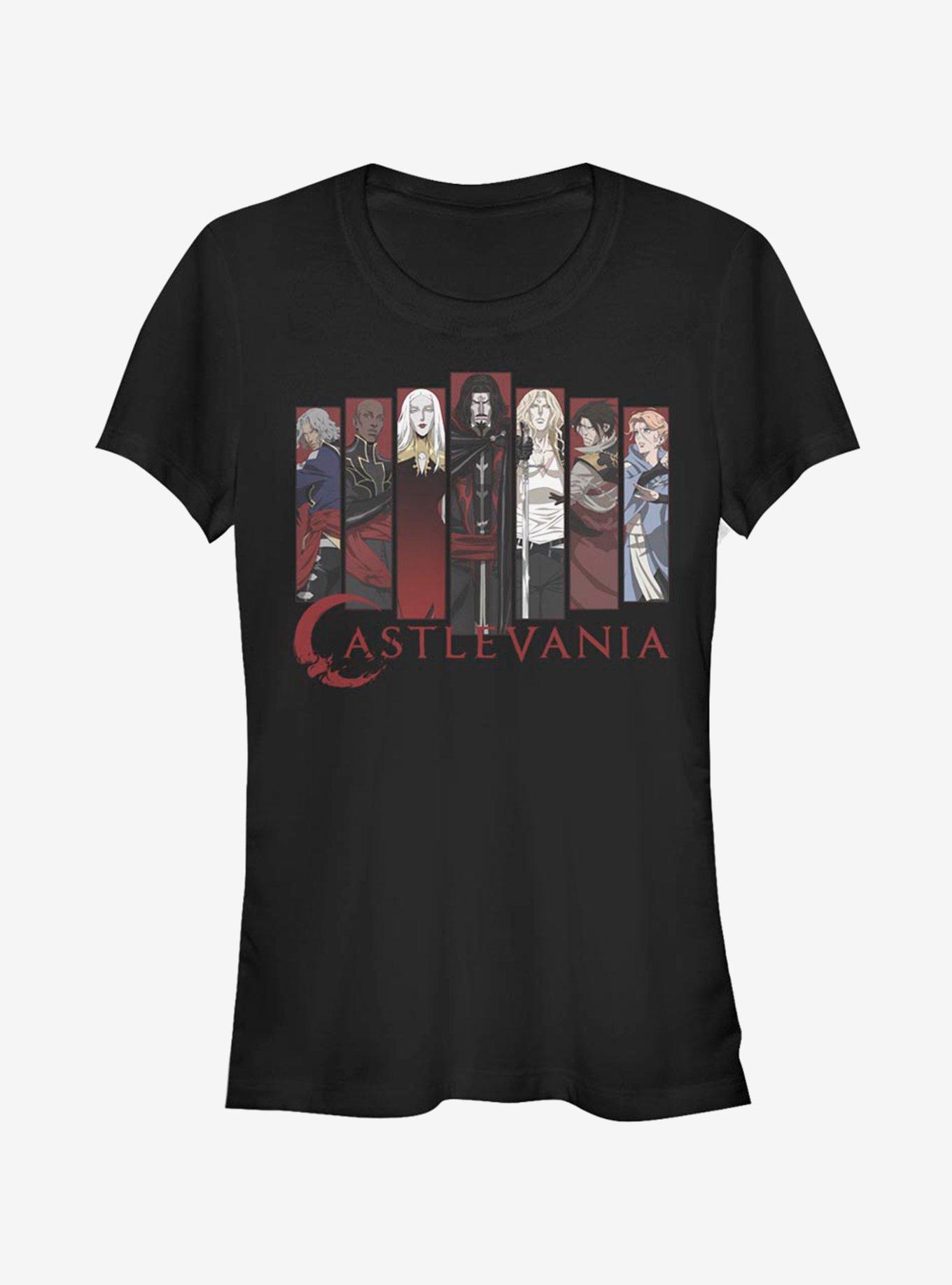 Castlevania Characters Girls T-Shirt, BLACK, hi-res