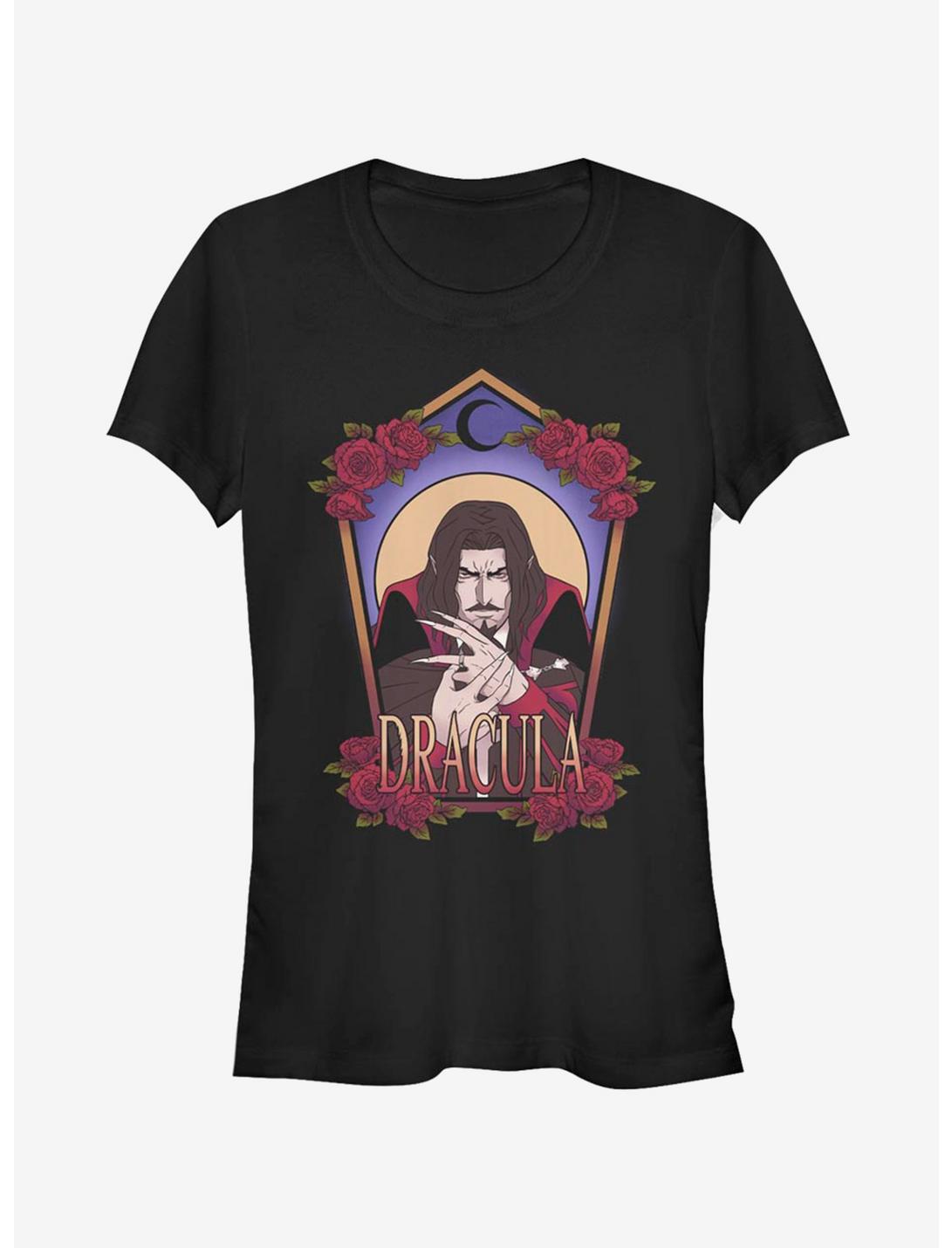 Castlevania Dracula Art Nouvea Girls T-Shirt, BLACK, hi-res