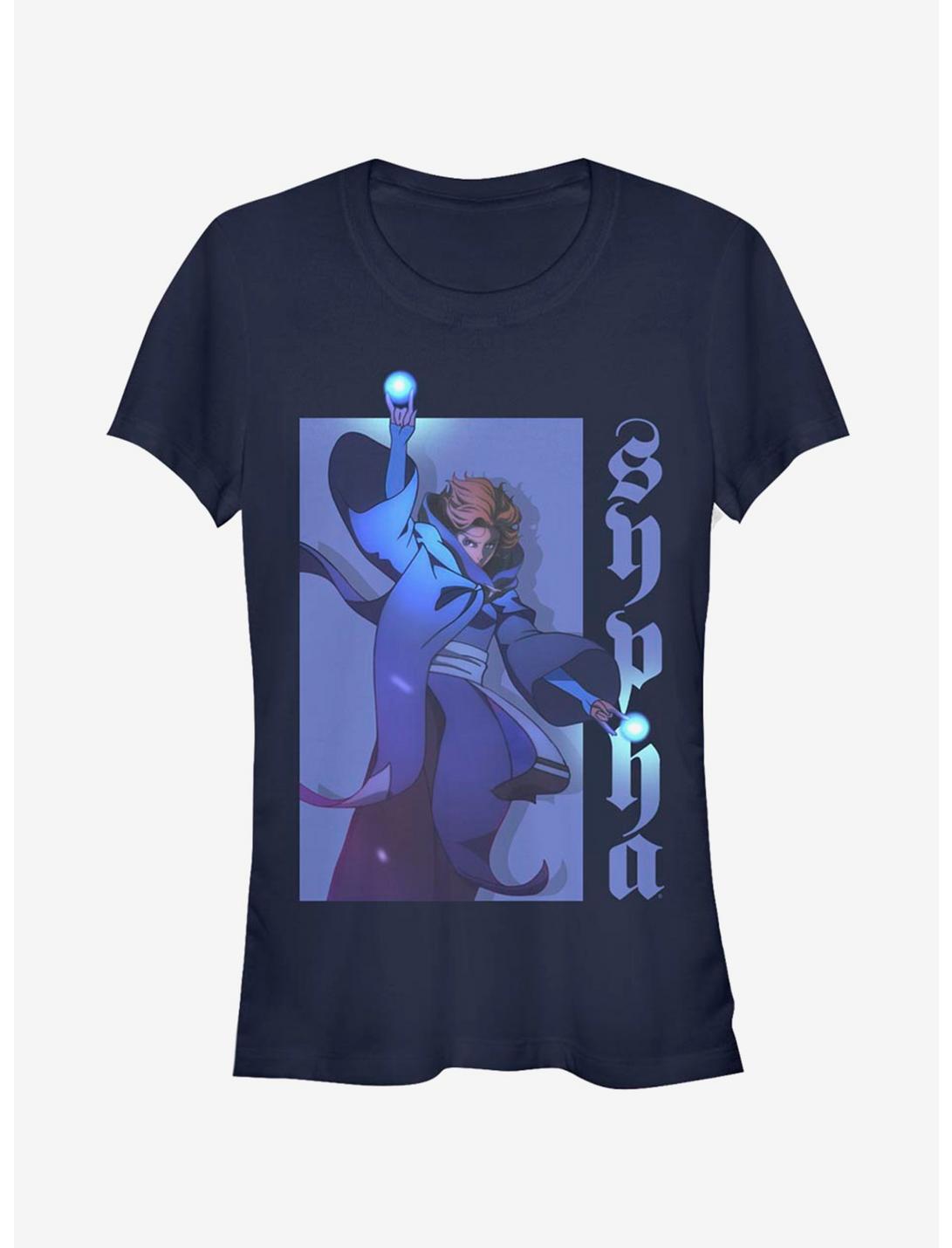 Castlevania Hero Sypha Girls T-Shirt, NAVY, hi-res