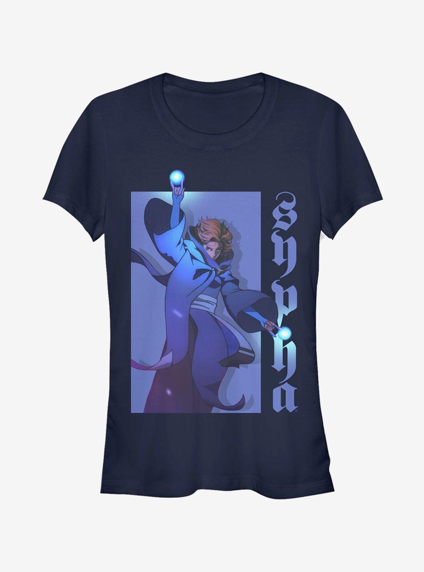 Castlevania Hero Sypha Girls T-Shirt, NAVY, hi-res