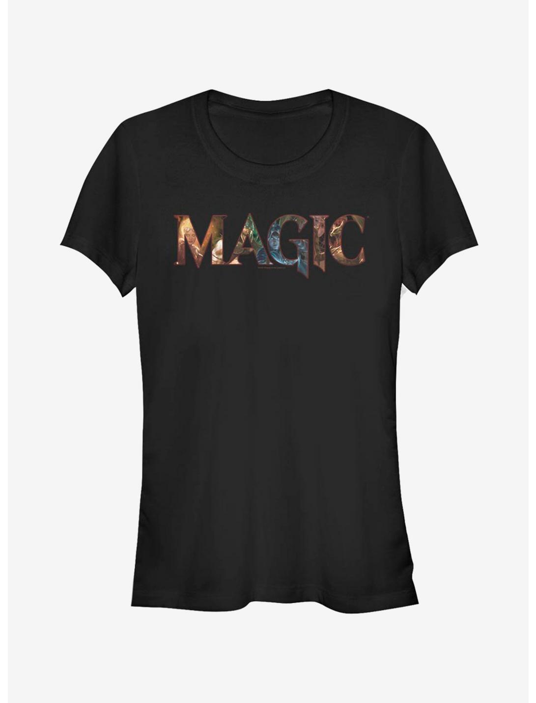 Magic: The Gathering Magic Text Fill Girls T-Shirt, BLACK, hi-res