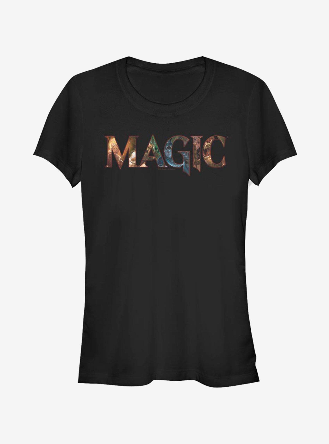 Magic: The Gathering Magic Text Fill Girls T-Shirt, BLACK, hi-res