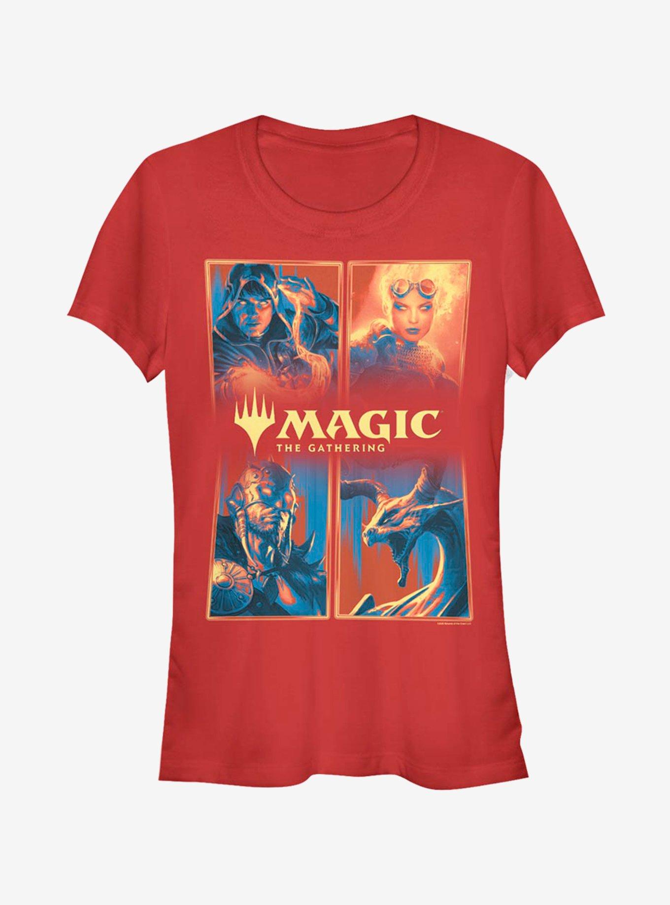Magic: The Gathering Four Chars Girls T-Shirt, RED, hi-res