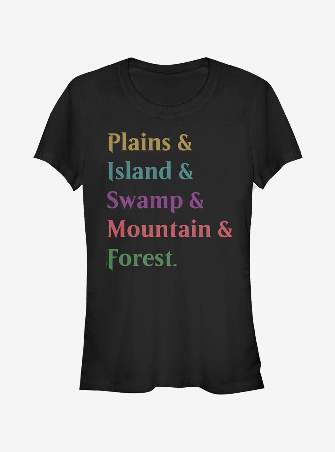 Magic: The Gathering Land Stack Girls T-Shirt, BLACK, hi-res
