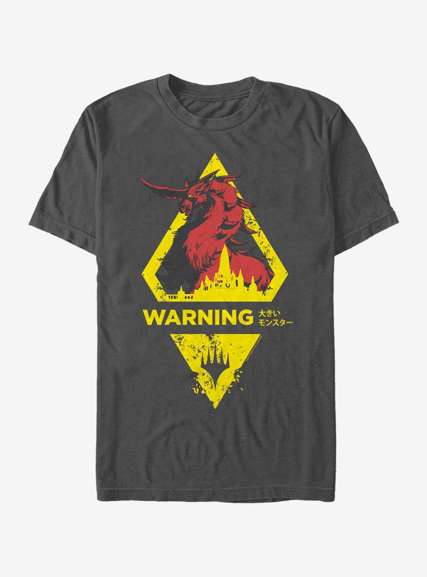Magic: The Gathering Warning Sign T-Shirt, CHARCOAL, hi-res