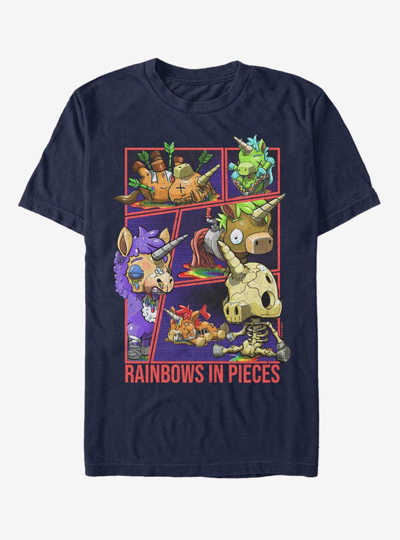 R.I.P Rainbows In Pieces Living Dead Unicorns T-Shirt, NAVY, hi-res