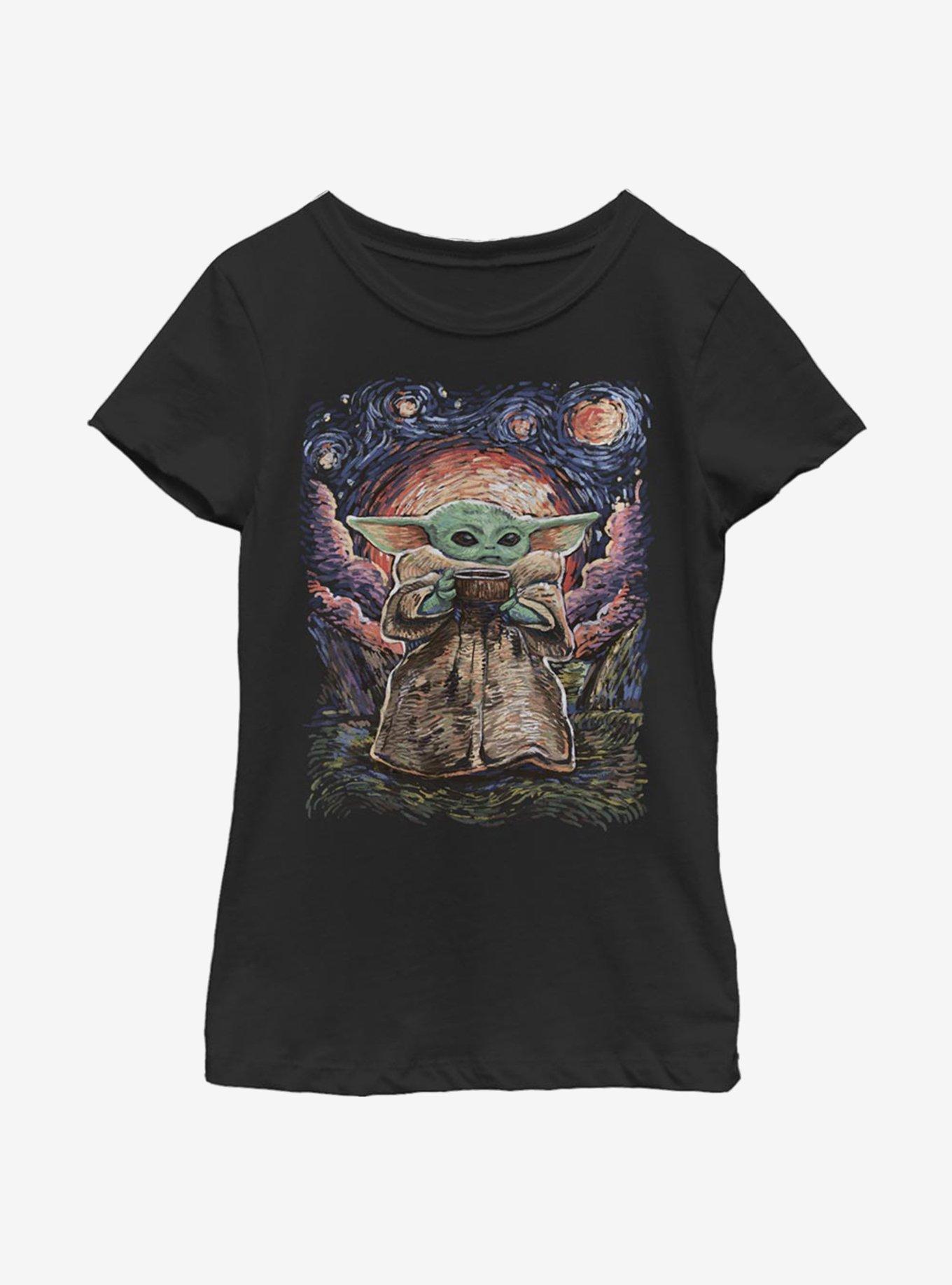 Star Wars The Mandalorian Child Starry Night Youth Girls T-Shirt