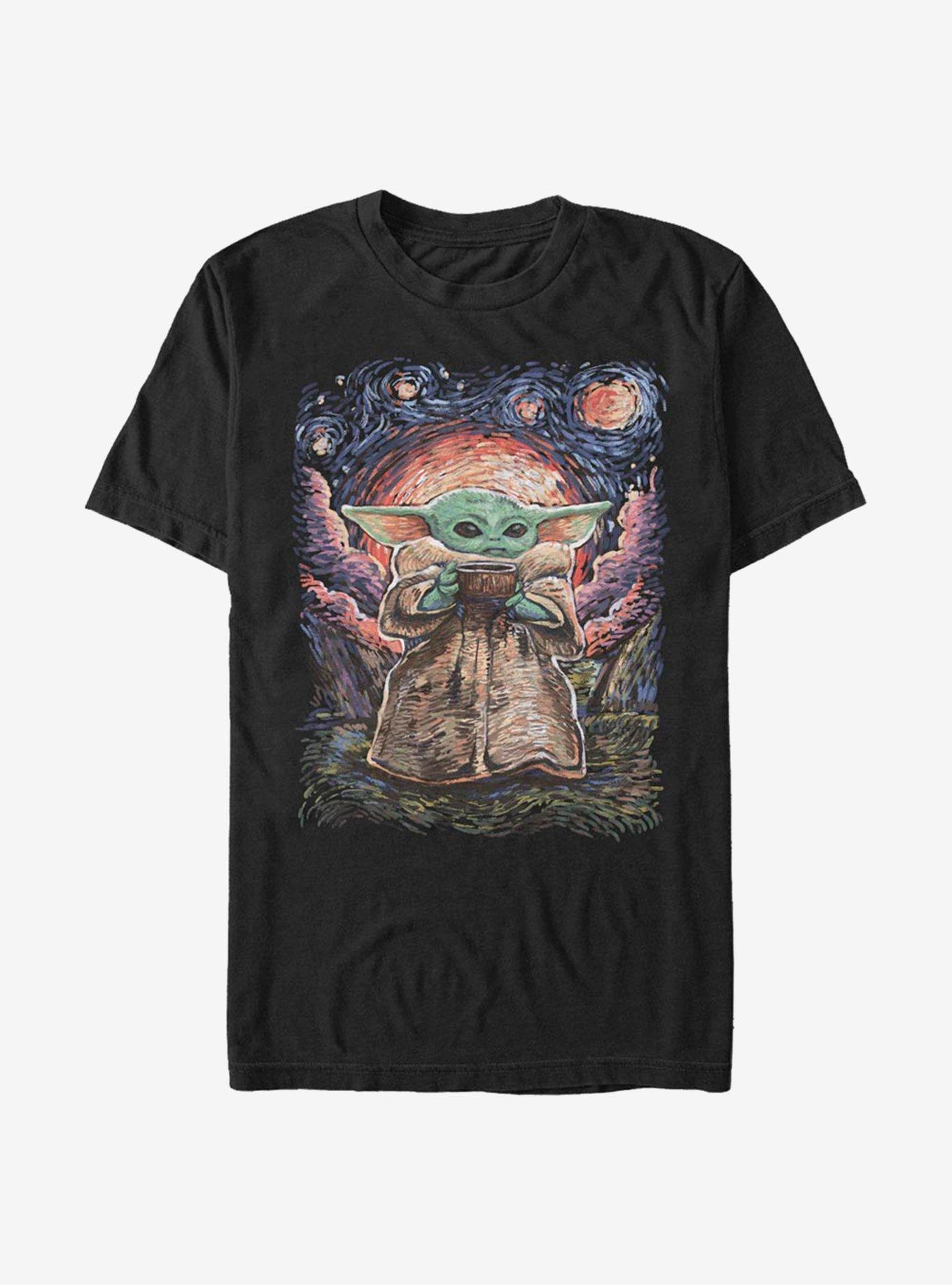 Star Wars The Mandalorian The Child Starry Night T-Shirt, BLACK, hi-res