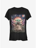Star Wars The Mandalorian The Child Starry Night Girls T-Shirt, BLACK, hi-res