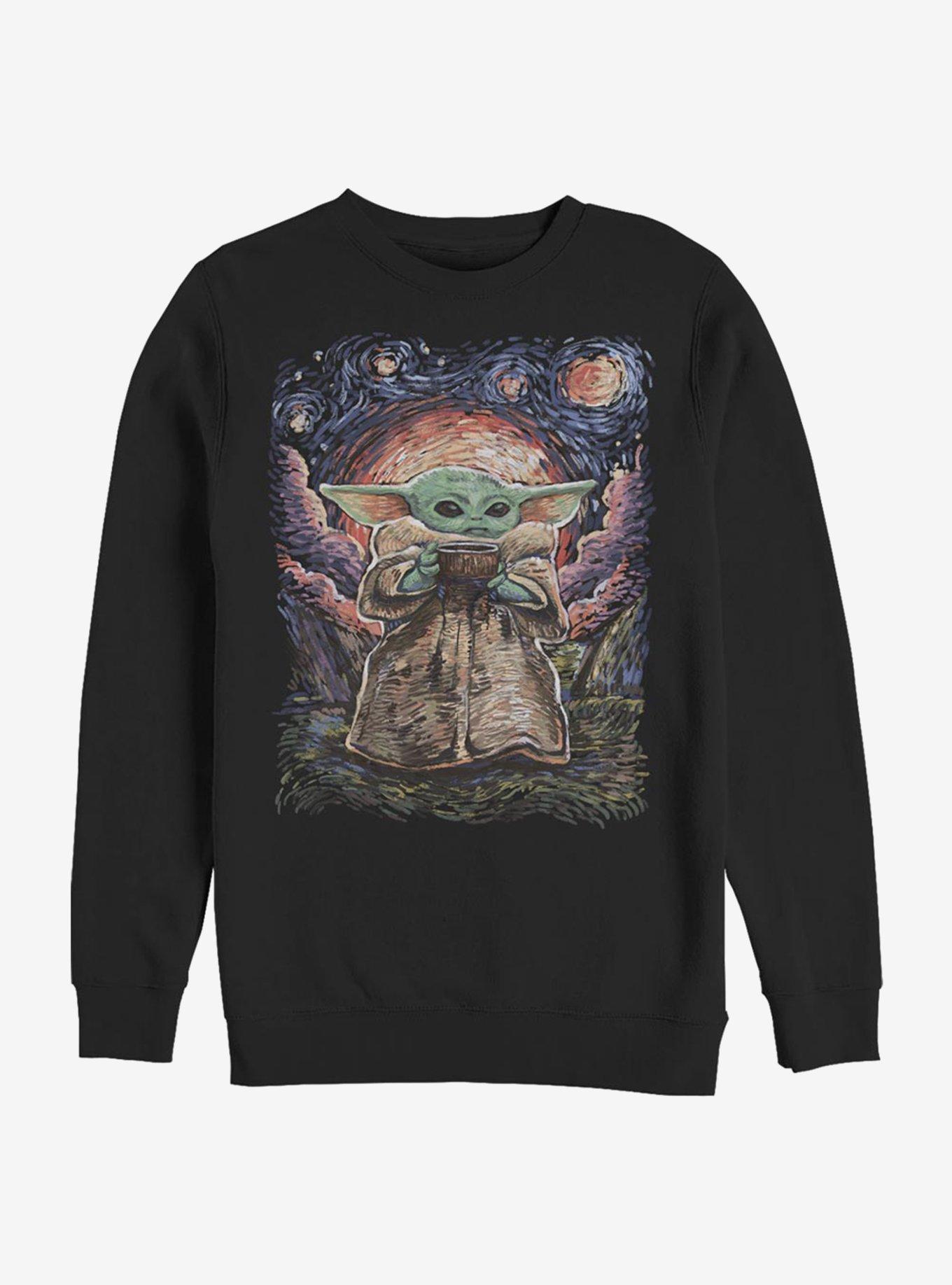 Star Wars The Mandalorian The Child Starry Night Sweatshirt, BLACK, hi-res