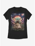 Star Wars The Mandalorian The Child Starry Night Womens T-Shirt, BLACK, hi-res