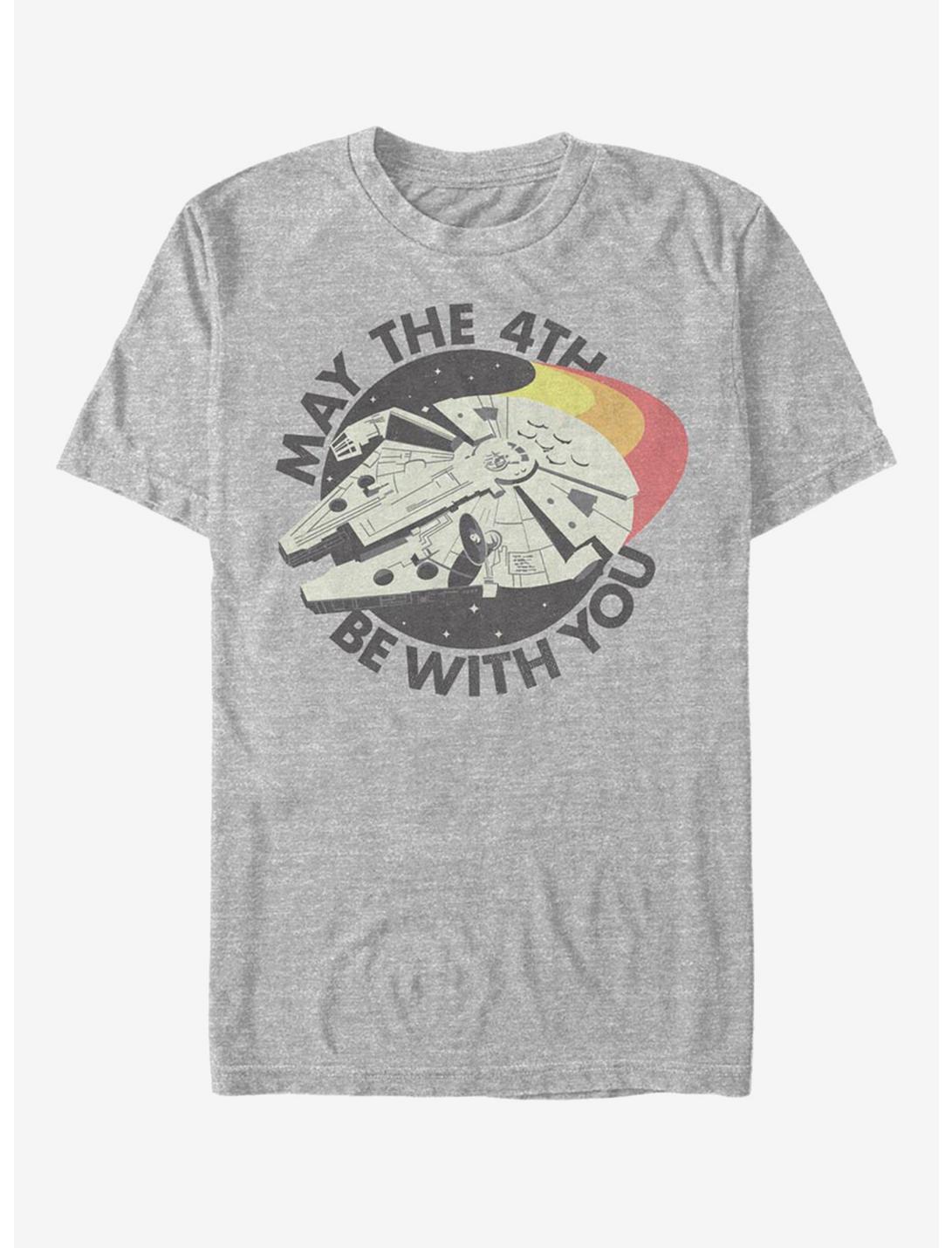 Star Wars May The Fourth Retro Falcon T-Shirt, ATH HTR, hi-res