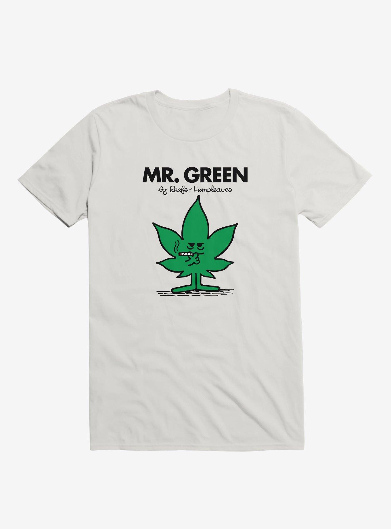 Cannabis Mr. Green Graphic T-Shirt - White - Mens Large, image size:1360x1836