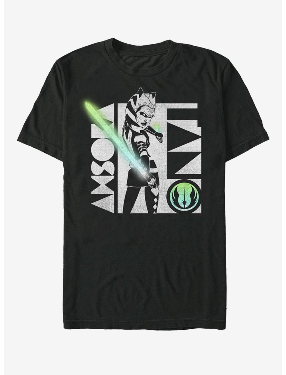 Plus Size Star Wars: Clone Wars Ahsoka Light Saber T-Shirt, BLACK, hi-res