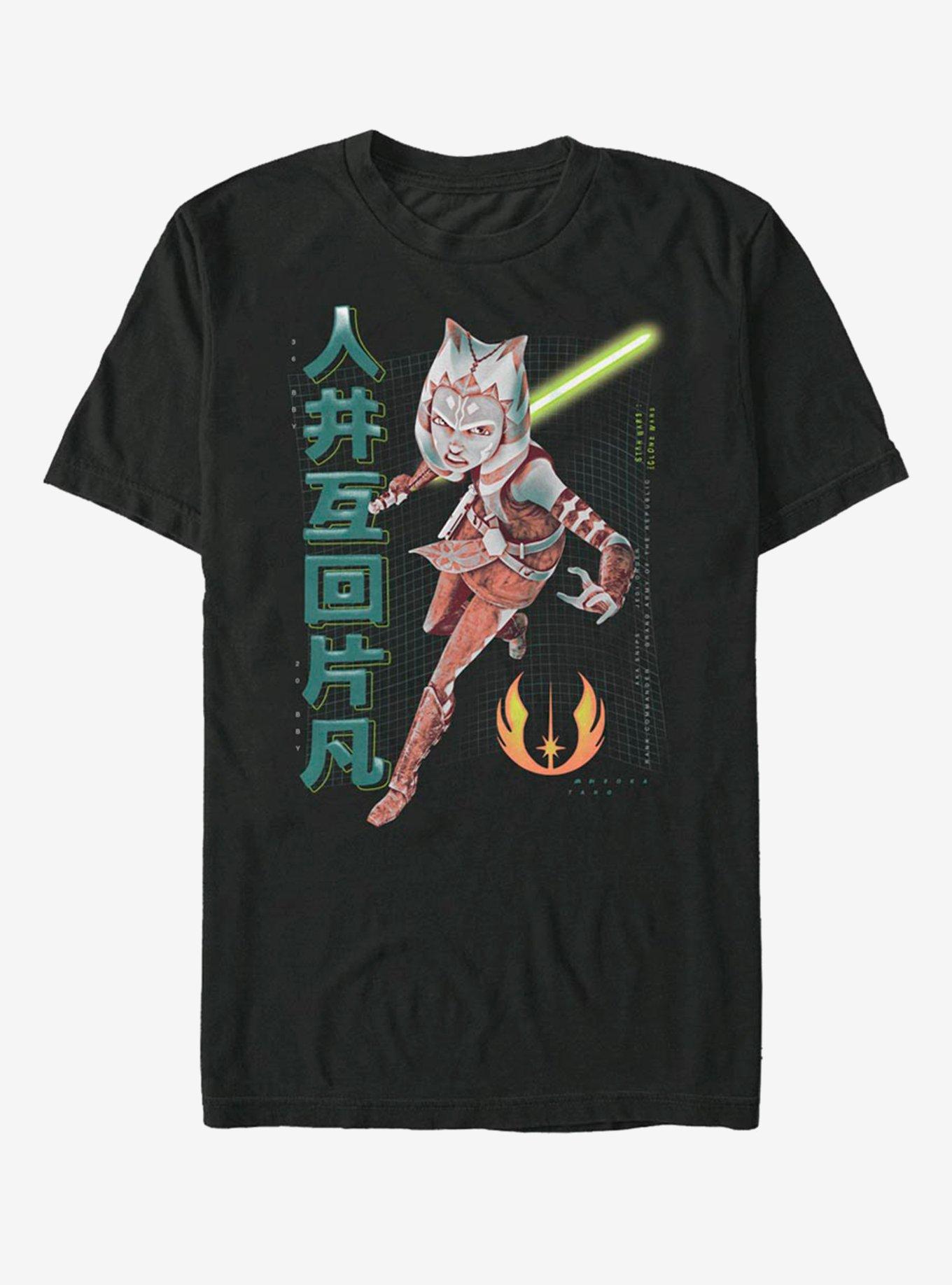 Star Wars: The Clone Wars Ahsoka Japanese Text T-Shirt, BLACK, hi-res