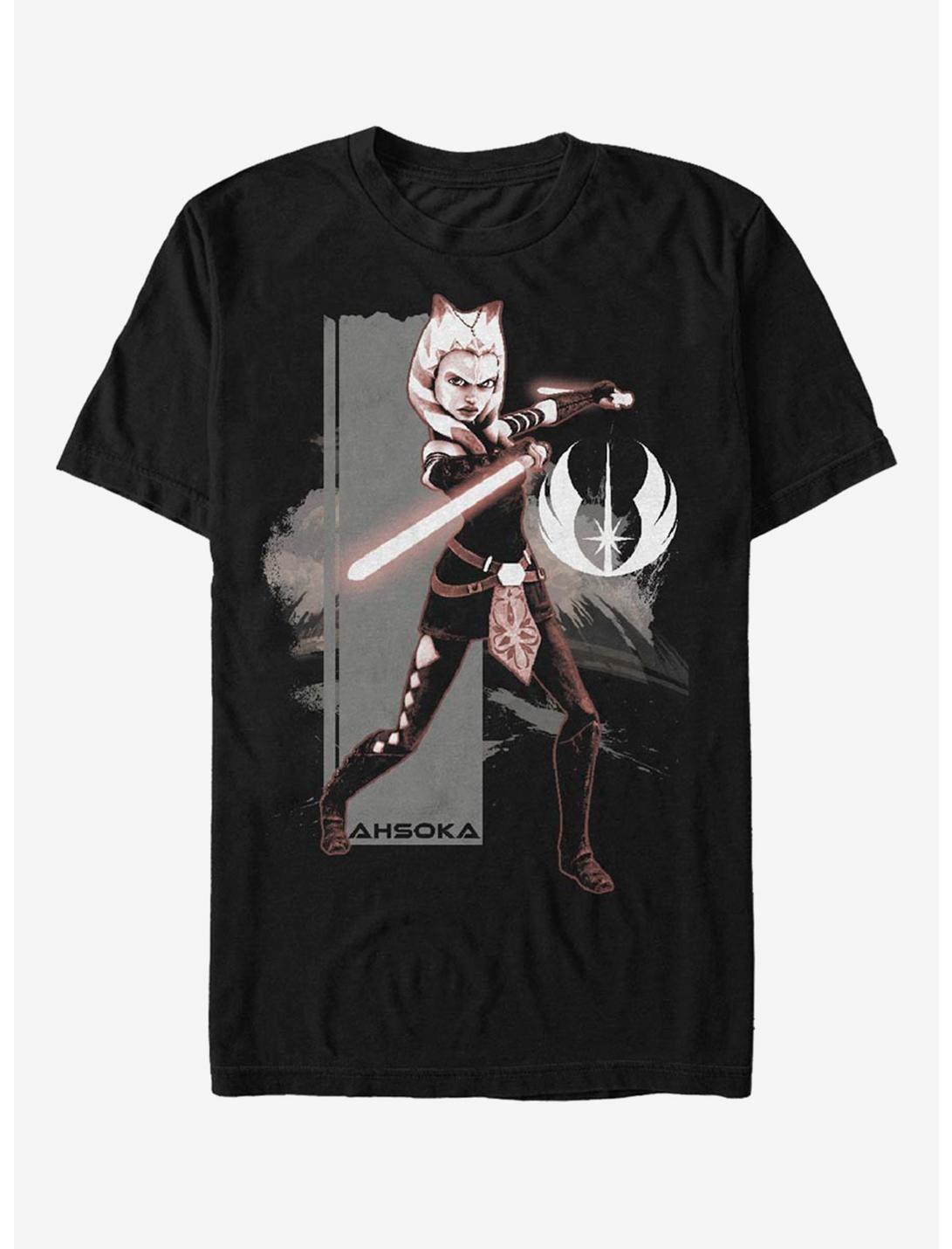 Plus Size Star Wars: Clone Wars Ahsoka Jedi T-Shirt, BLACK, hi-res