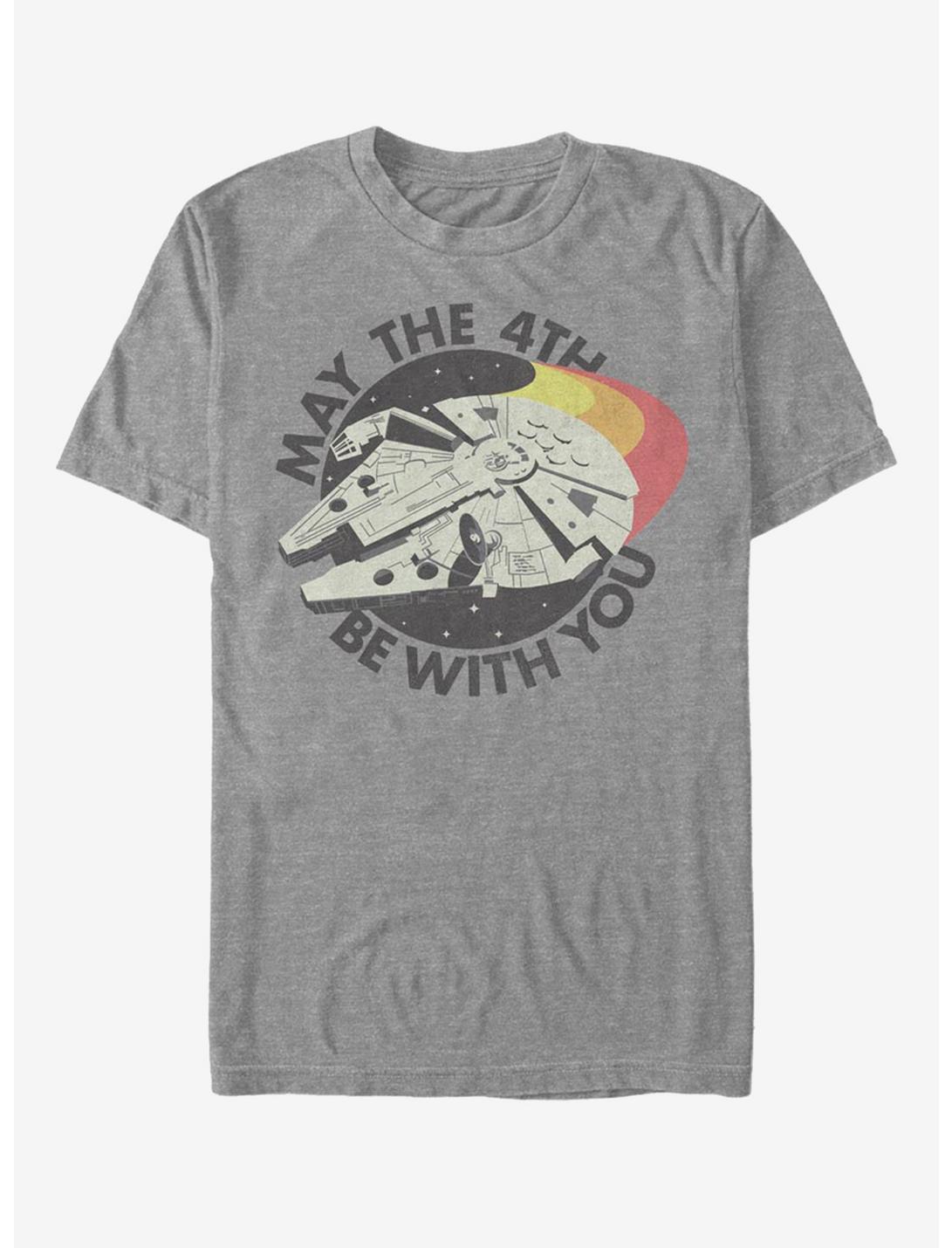 Star Wars May The Fourth Retro Falcon T-Shirt, DRKGRY HTR, hi-res