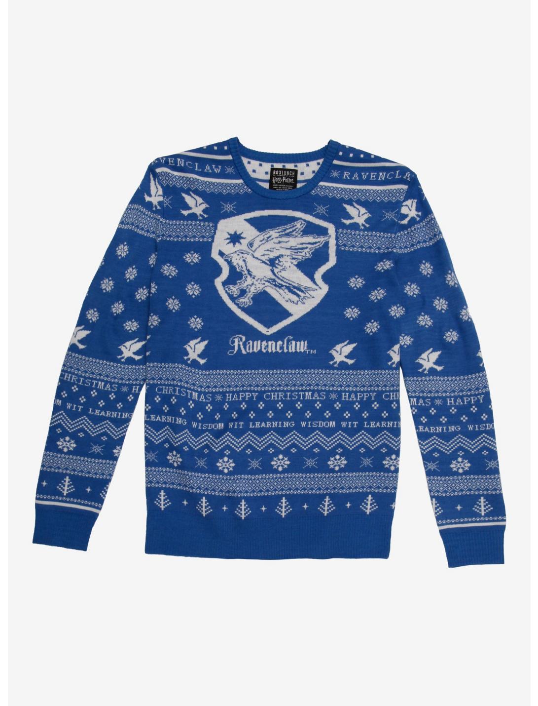 Harry Potter Ravenclaw Crest Holiday Sweater - BoxLunch Exclusive, BLUE, hi-res