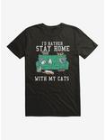 I'd Rather Stay Home With My Cats T-Shirt, BLACK, hi-res
