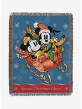 Disney Mickey Mouse Minnie Mouse Sleigh Ride Tapestry Throw Blanket, , hi-res