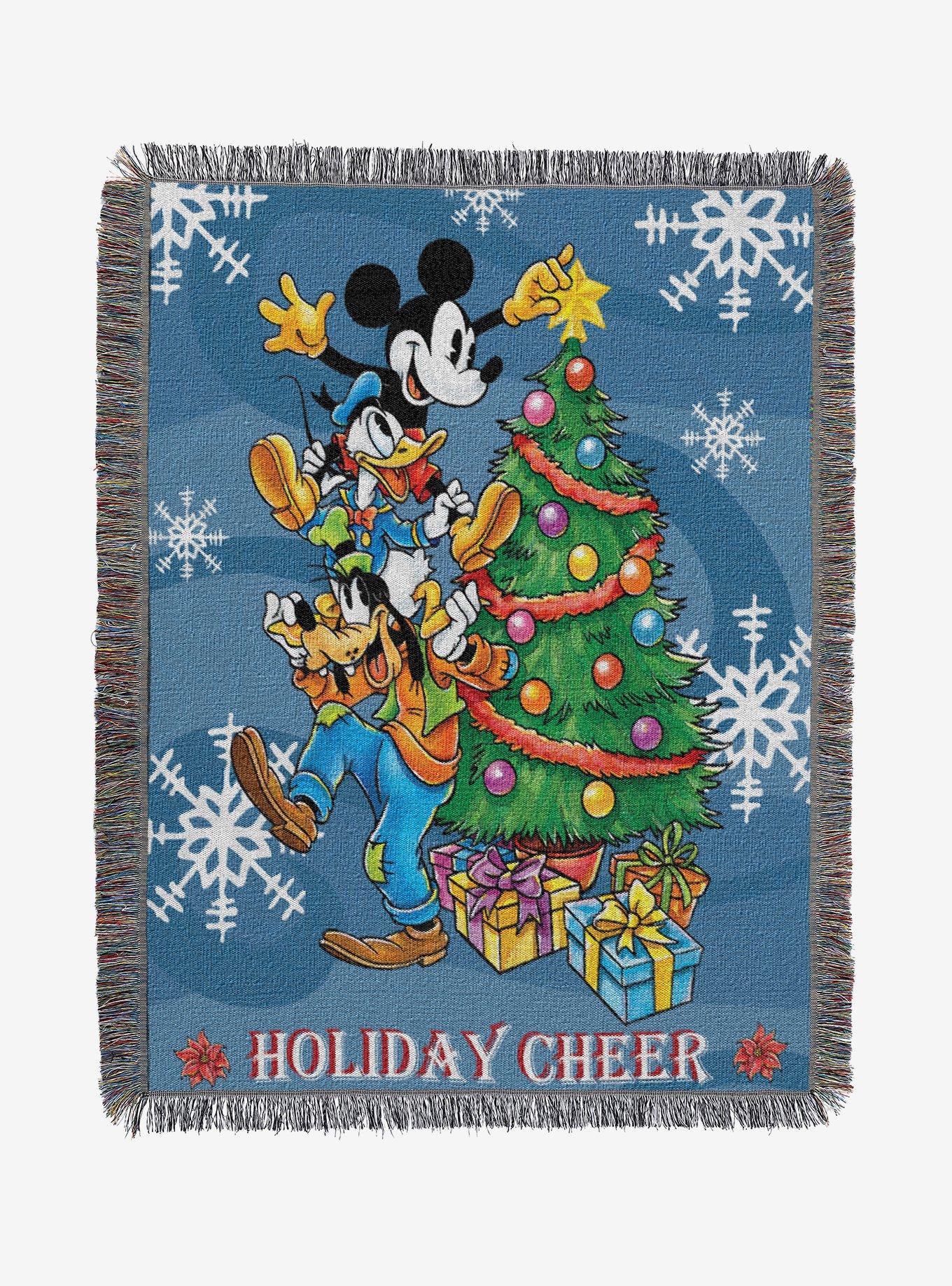 Disney Mickey Mouse Goofy Donald Holiday Tapestry Throw Blanket, , hi-res