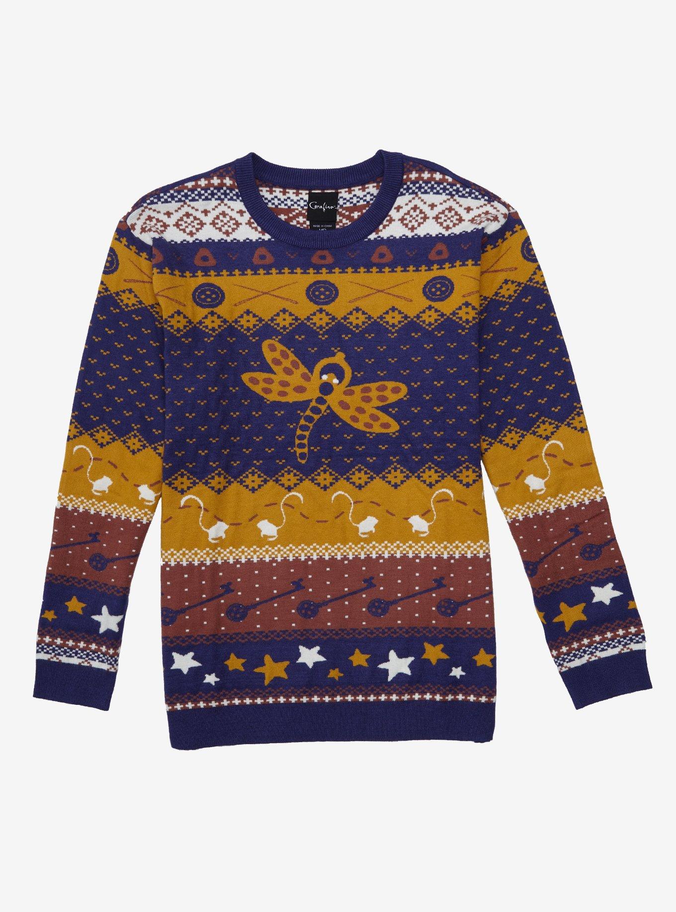 Our Universe Coraline Dragonfly Holiday Sweater - BoxLunch Exclusive, NAVY, hi-res