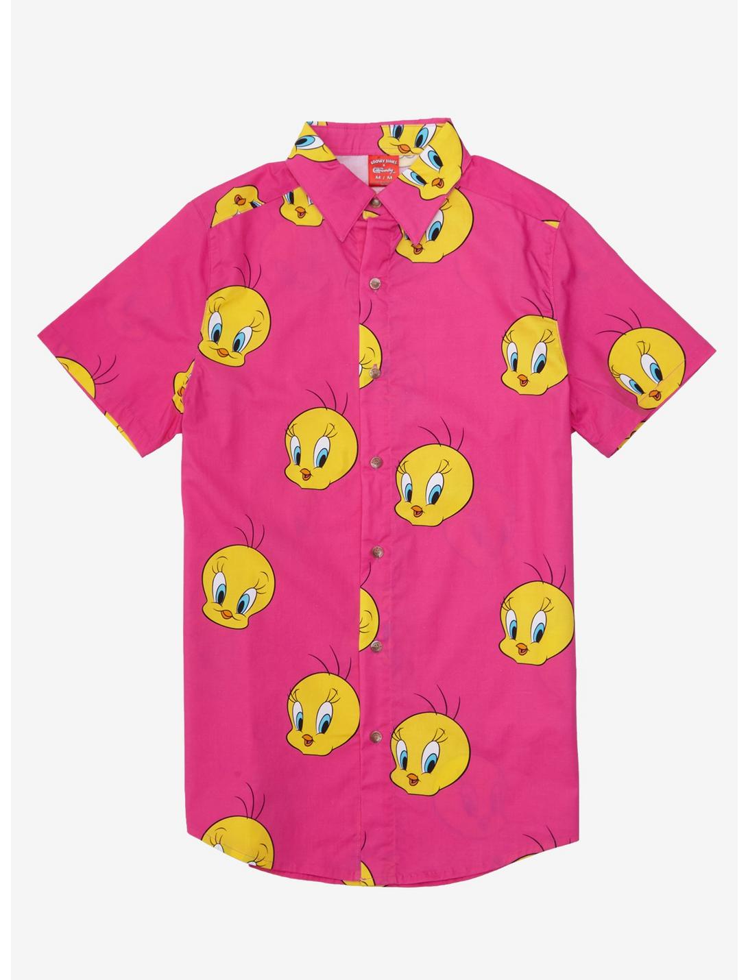 Cakeworthy Looney Tunes Tweety Woven Button-Up, PINK, hi-res