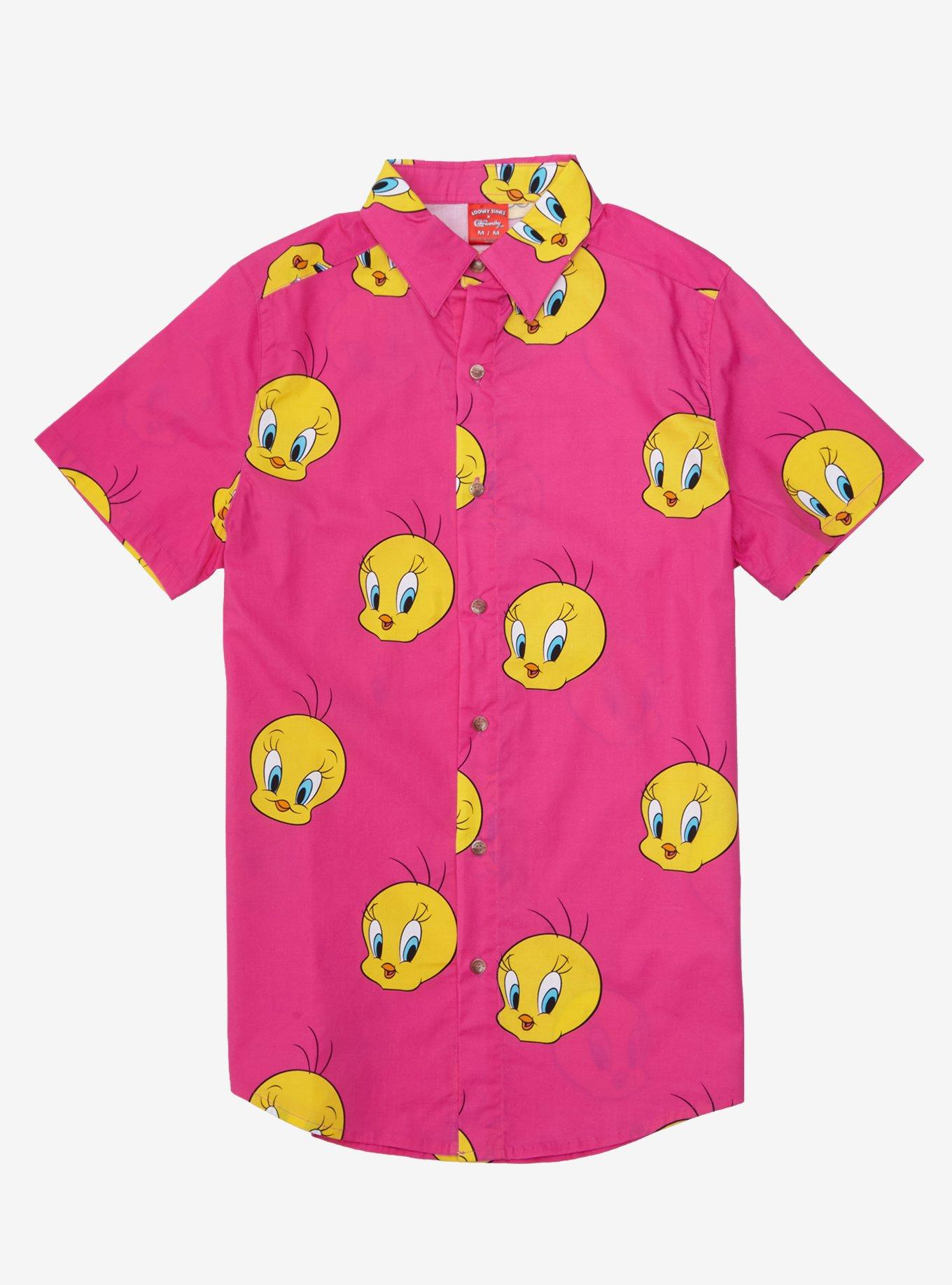 Cakeworthy Looney Tunes Tweety Woven Button-Up, PINK, hi-res