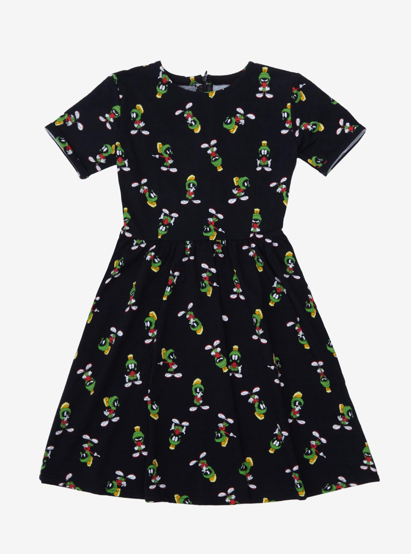 Cakeworthy Looney Tunes Marvin the Martian Women's Dress, BLACK, hi-res