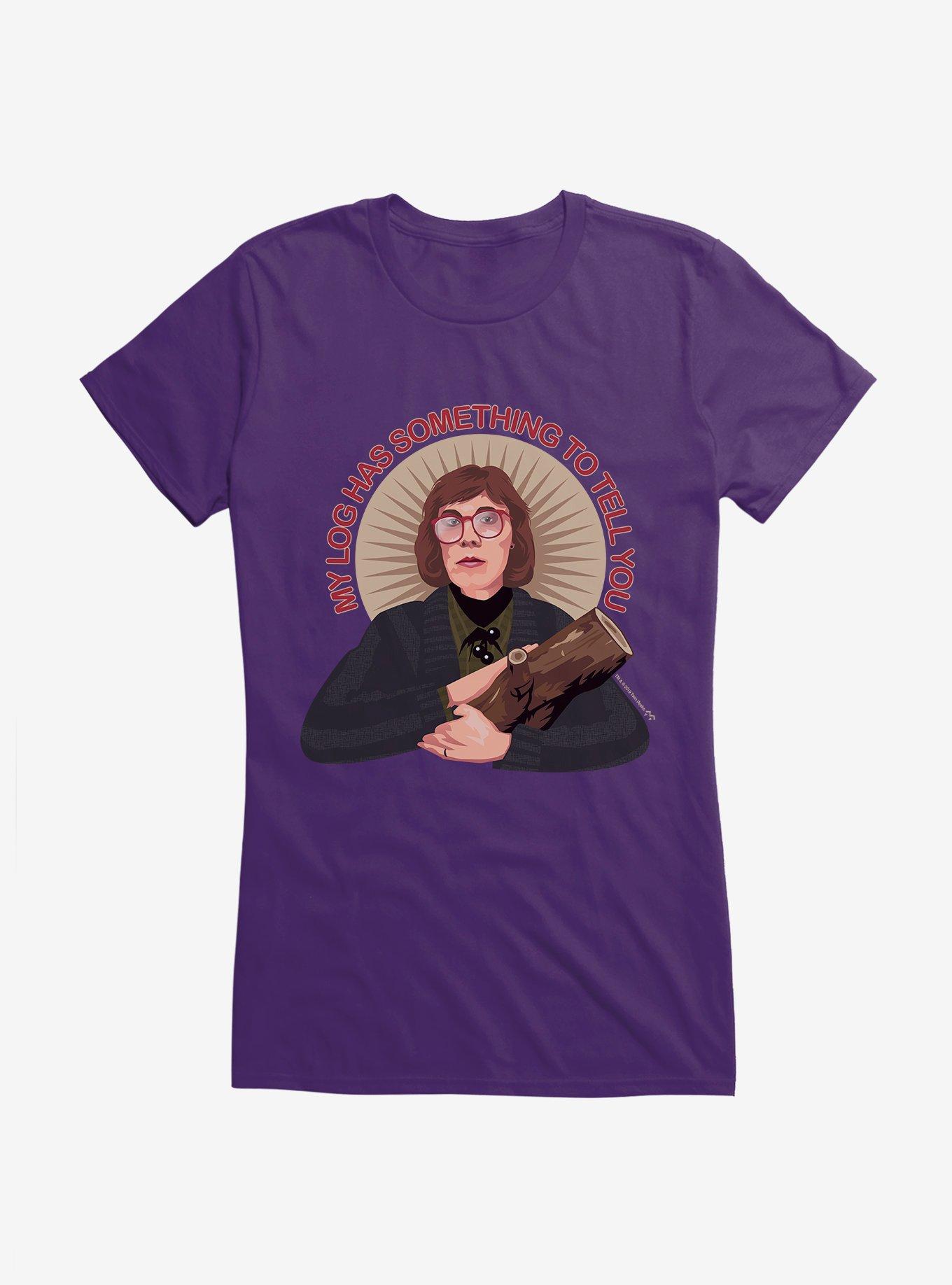 Twin Peaks My Log Has Something To Tell You Girls T-Shirt, PURPLE, hi-res