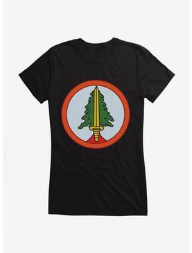 Twin Peaks Tree Patch Icon Girls T-Shirt, BLACK, hi-res