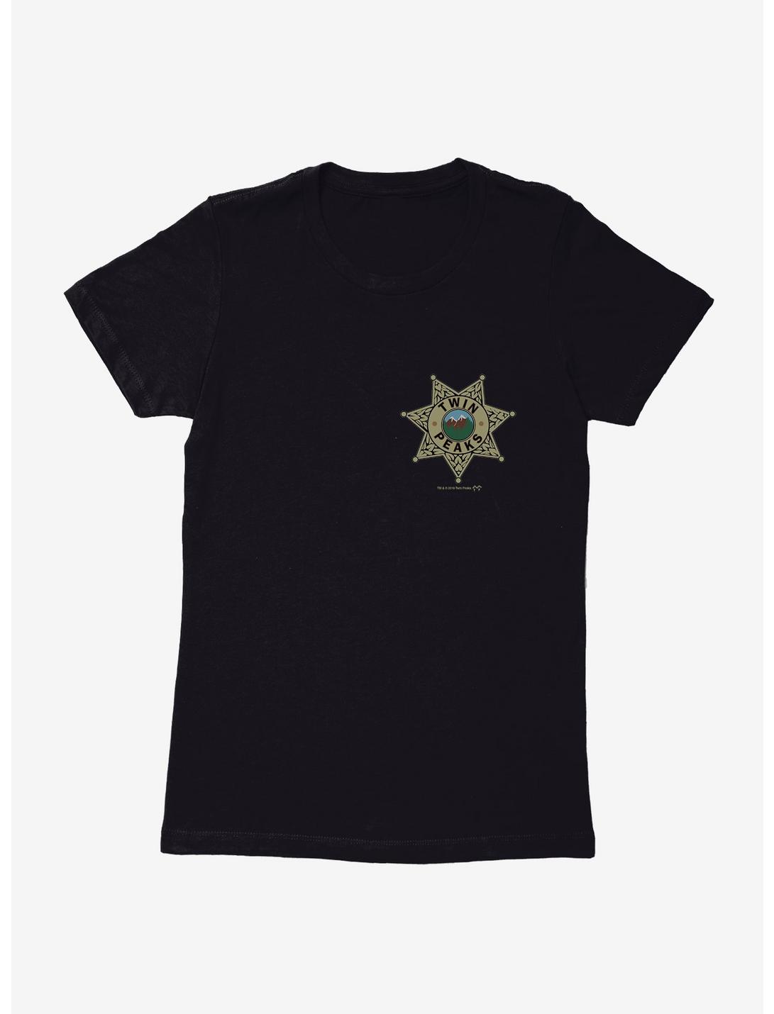 Twin Peaks Star Sheriff Badge Icon Womens T-Shirt, BLACK, hi-res