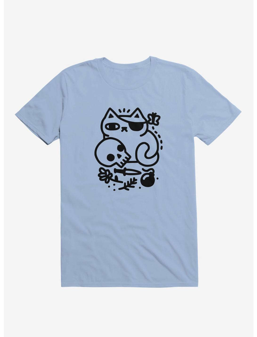 Badass Cat T-Shirt, LIGHT BLUE, hi-res