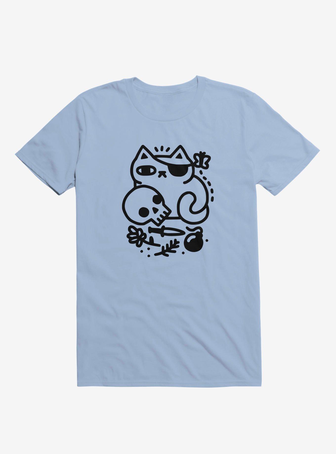 Badass Cat T-Shirt, LIGHT BLUE, hi-res