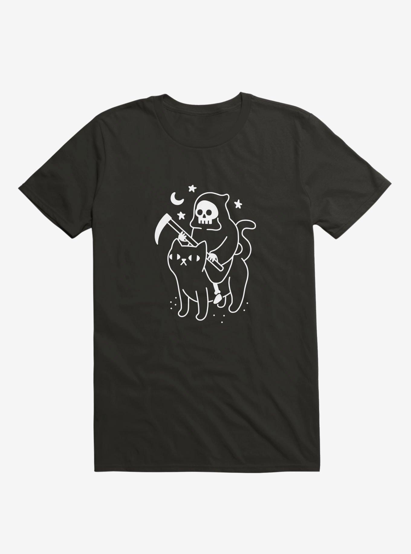 Death Rides A Black Cat T-Shirt, BLACK, hi-res