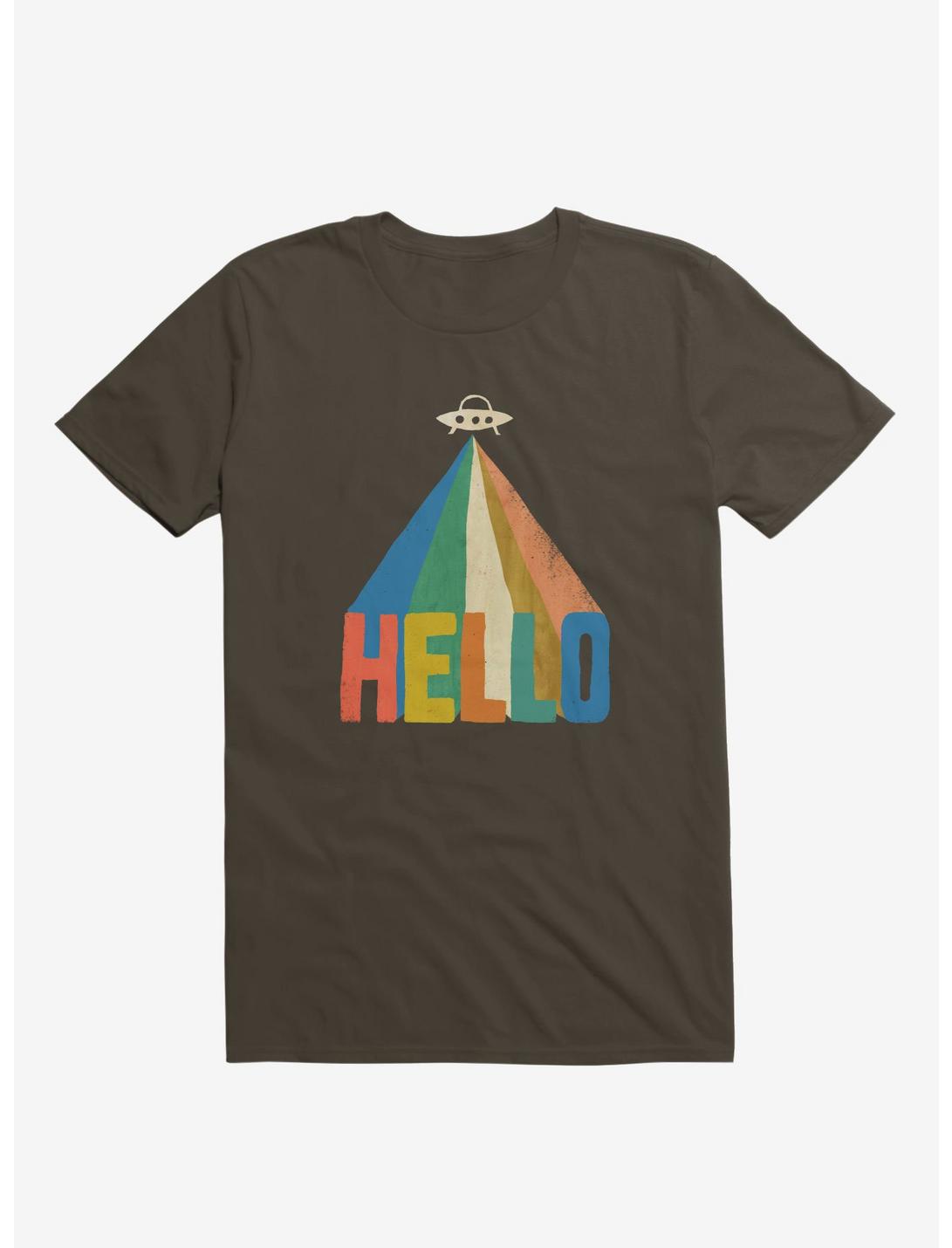 HELLO T-Shirt, BROWN, hi-res