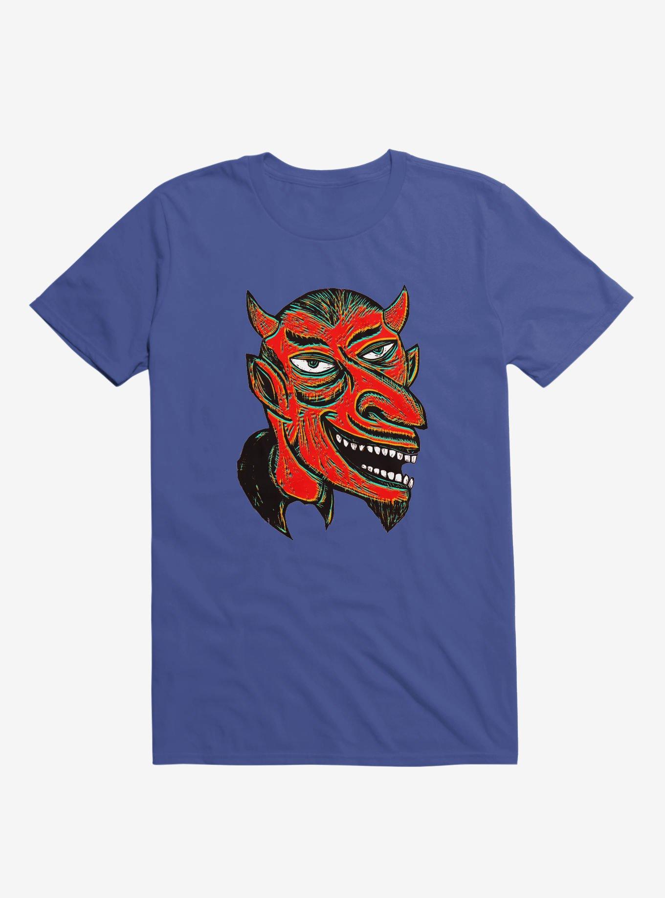 Devil Head T-Shirt, ROYAL, hi-res