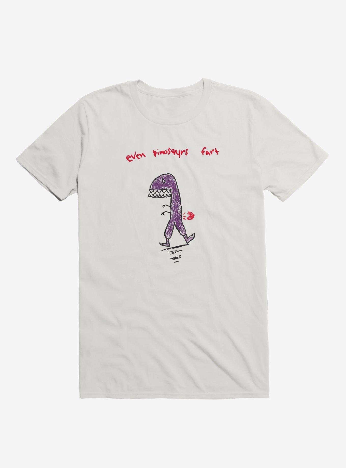 Dino Fart T-Shirt, WHITE, hi-res