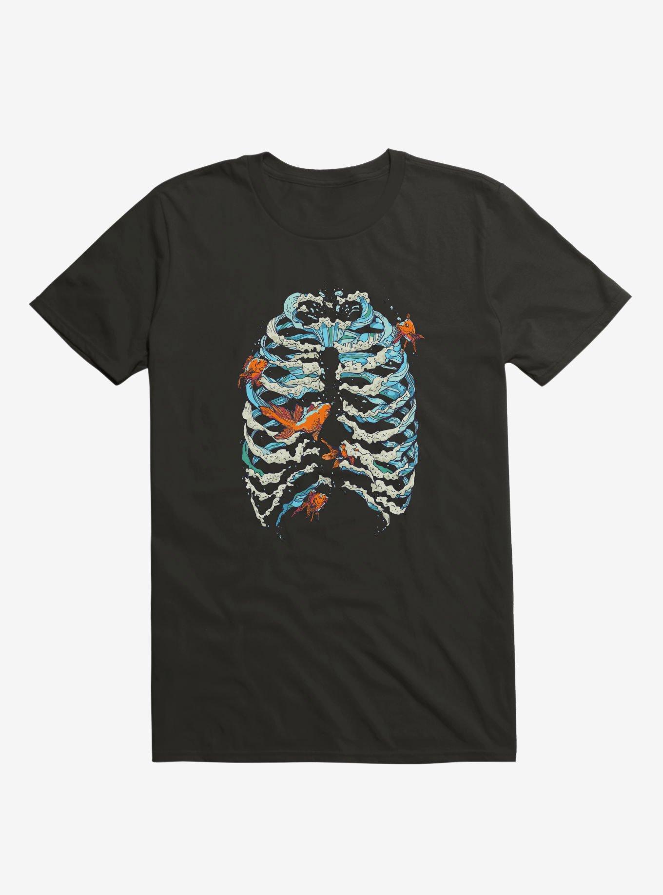 Fish Bone T-Shirt, BLACK, hi-res