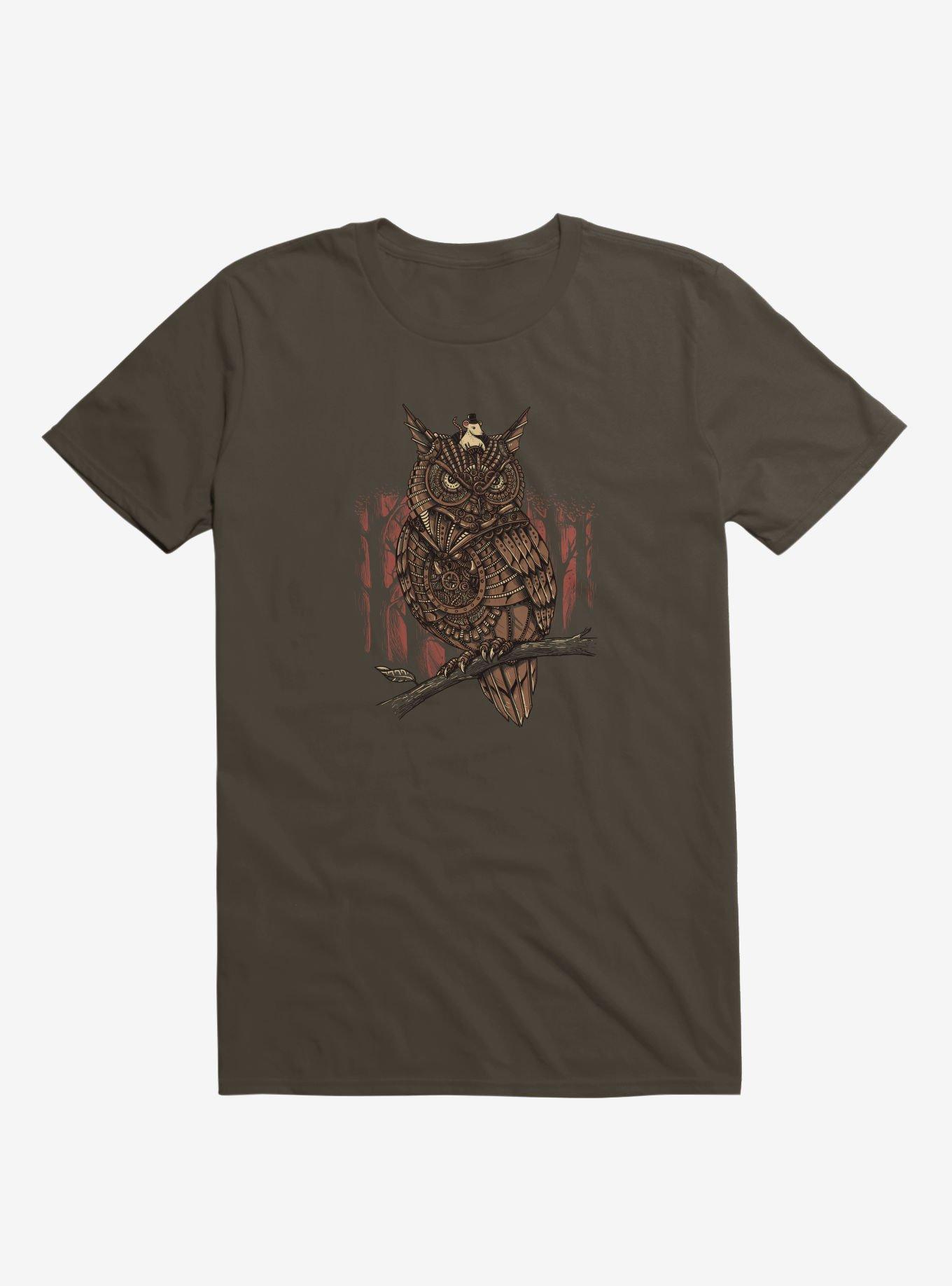 Mechanic-Owl King T-Shirt, BROWN, hi-res